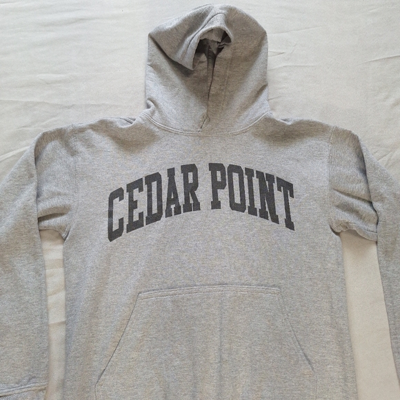 Vintage Cedar Point Logo Gray Unisex Hoodie Sweatshirt, XS - Picture 3 of 11